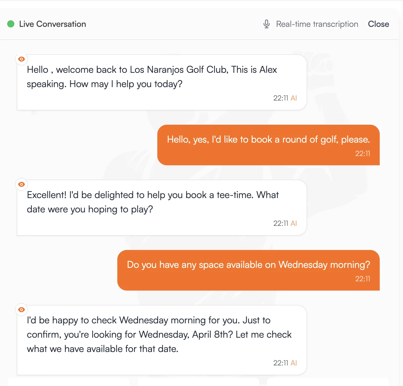 Interactive AI Receptionist demo